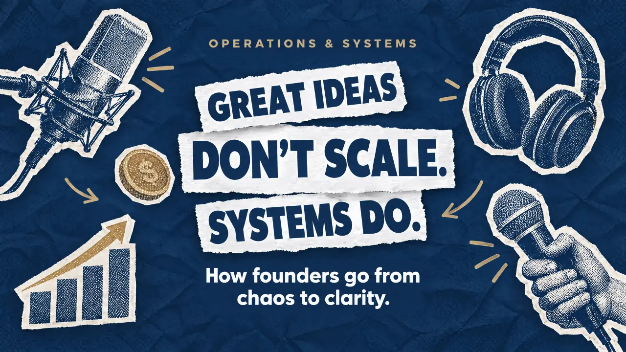 Operations and systems podcast cover: Great ideas don’t scale. Systems do.